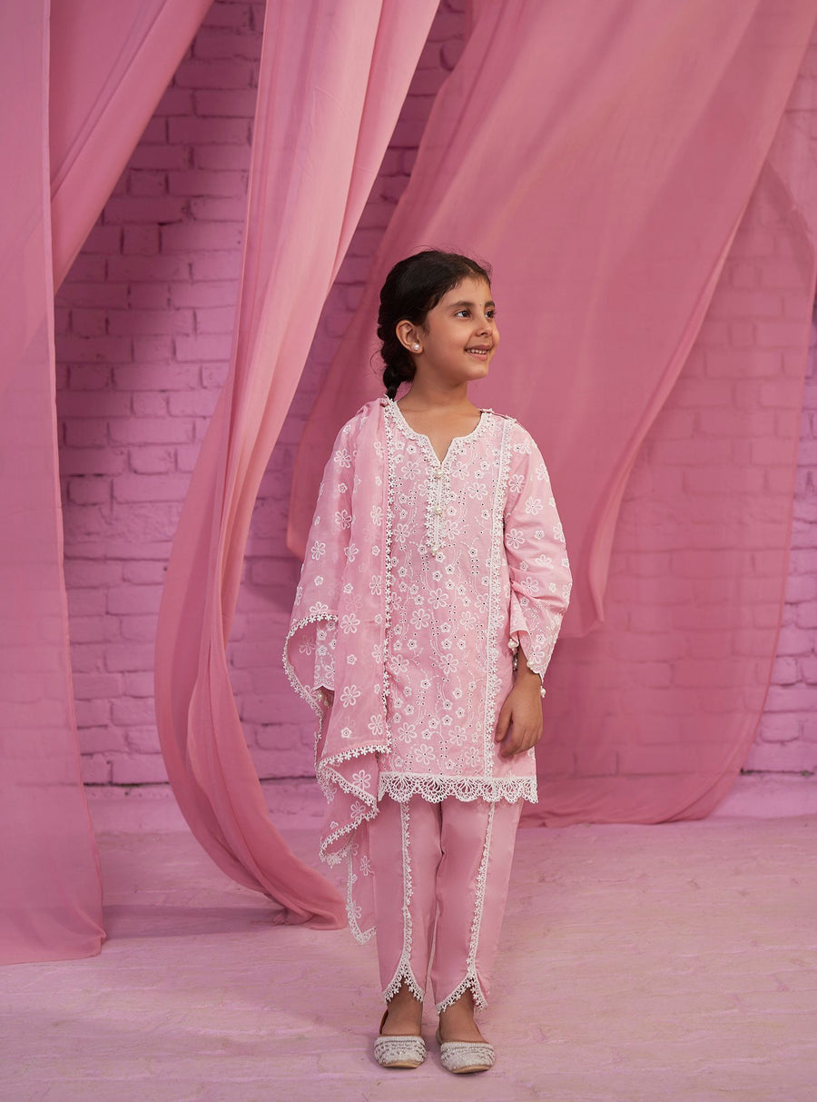 Mulmul Supima Cotton Kainat Pink Kurta main image 1