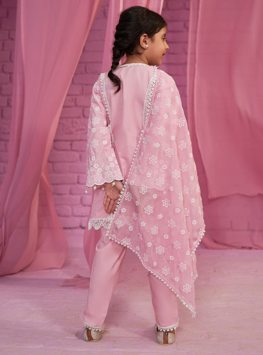 Mulmul Supima Cotton Ellen Pink Kurta