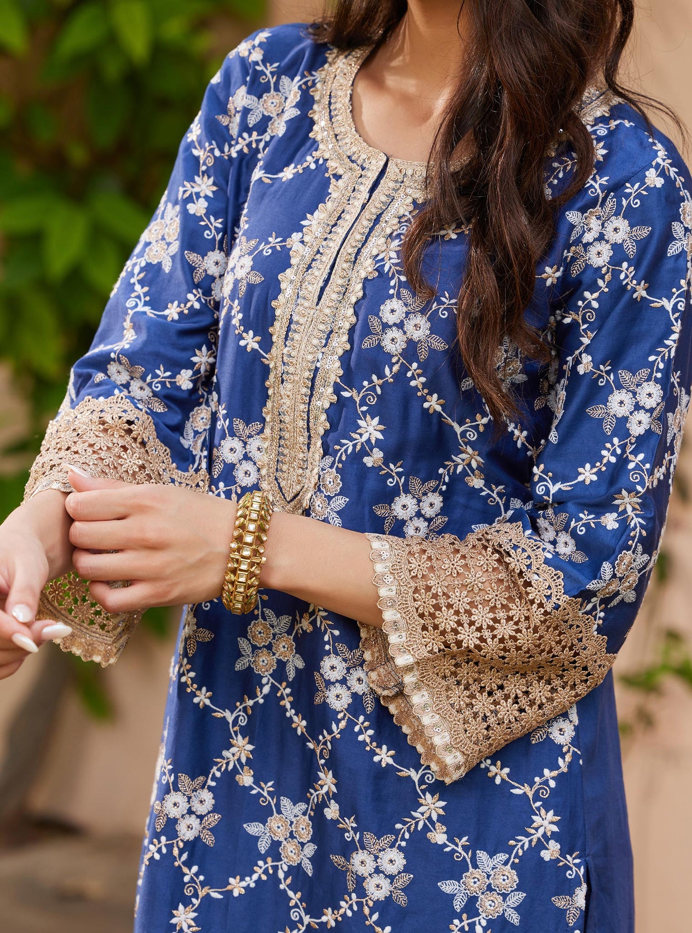 Mulmul Nariki Navy Dupatta main image 1