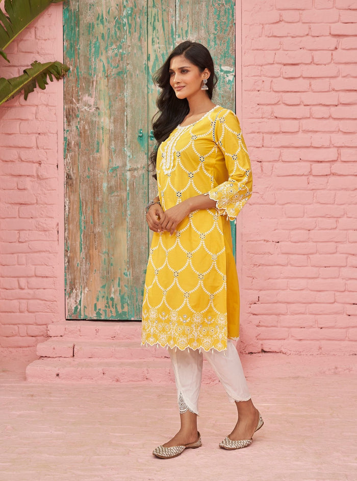 Mulmul Kasturi Yellow Dupatta